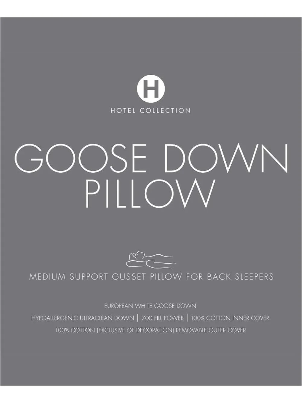 Hotel Collection European White Goose Down Pillow King Medium Density MSRP $480
